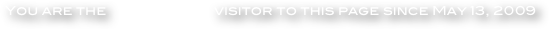 You are the                              visitor to this page since May 13, 2009